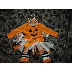 NWT 4 Pc. Outfit 6 Month Baby Girl Halloween or Thanksgiving Pumpkin